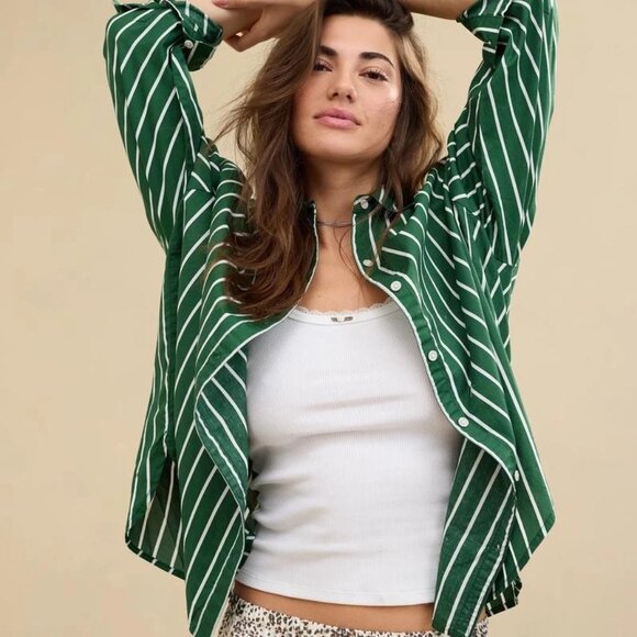 Aerie Good Day Cover Up Button Down Shirt - Picture 1 of 5